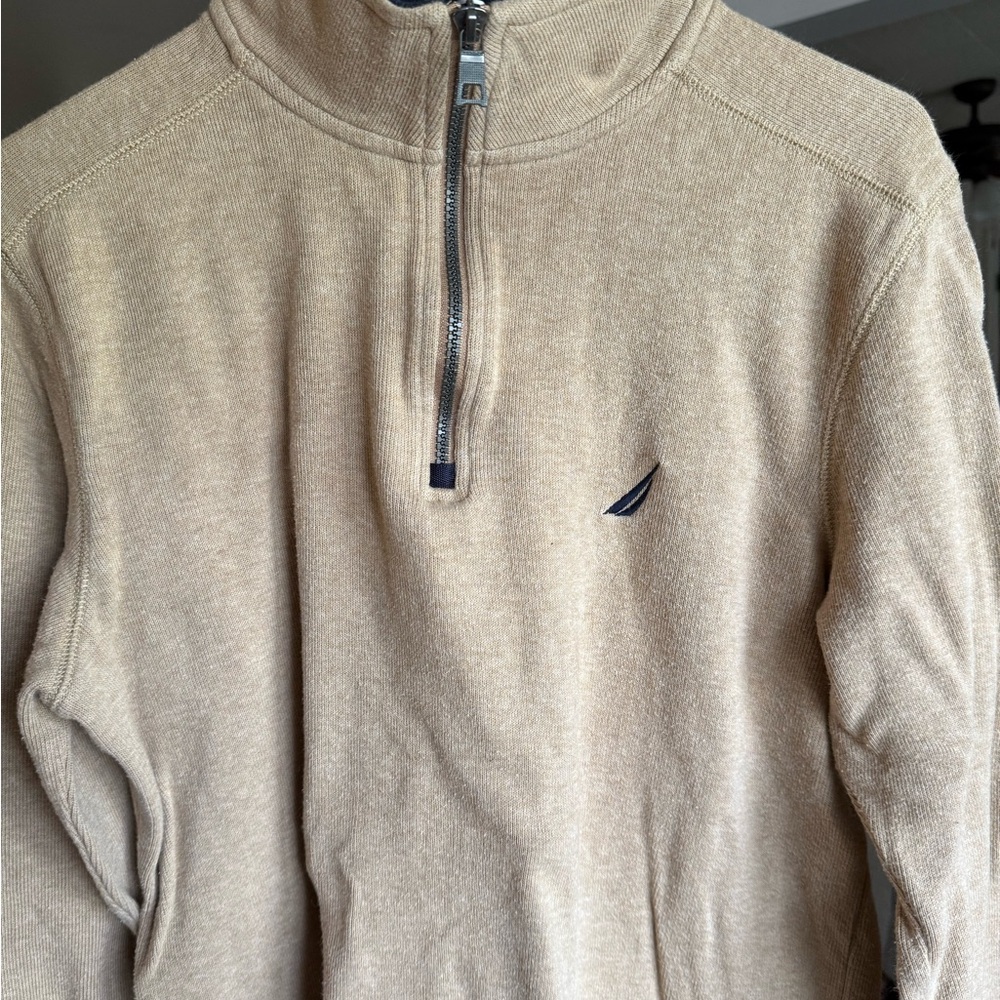 Nautica Men's Beige Zip-Up Sweater